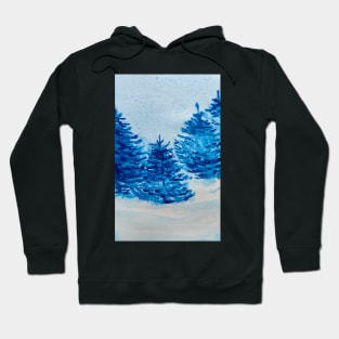 Blue Christmas Trees Hoodie